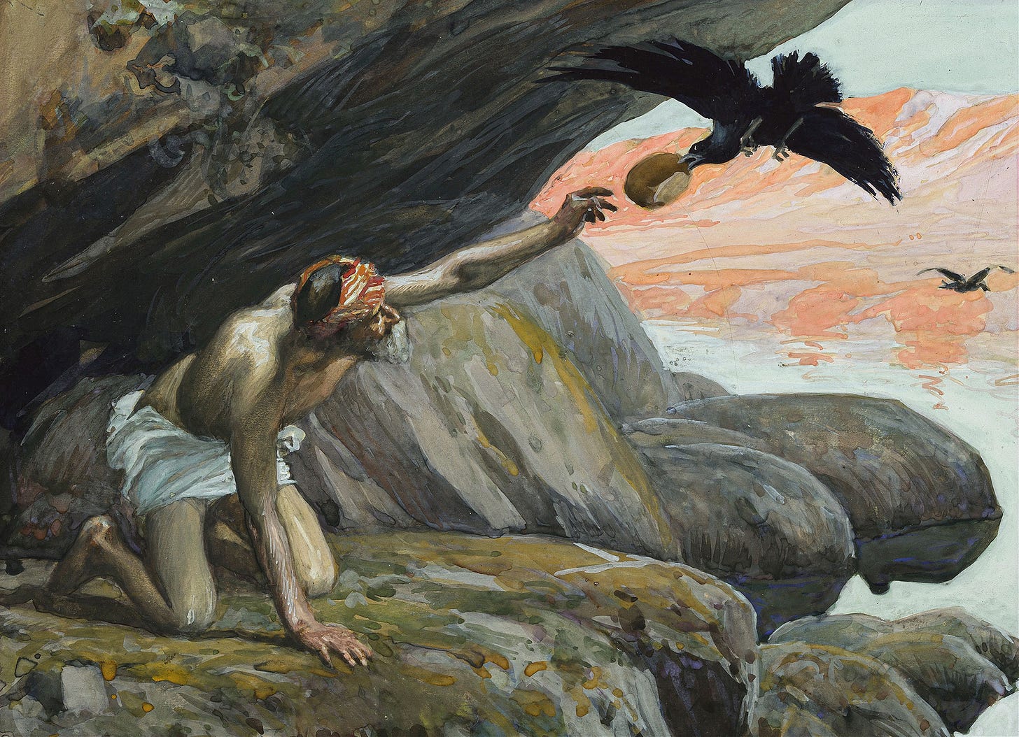 Elijah Fed by the Ravens (c. 1896-1902) by James Tissot