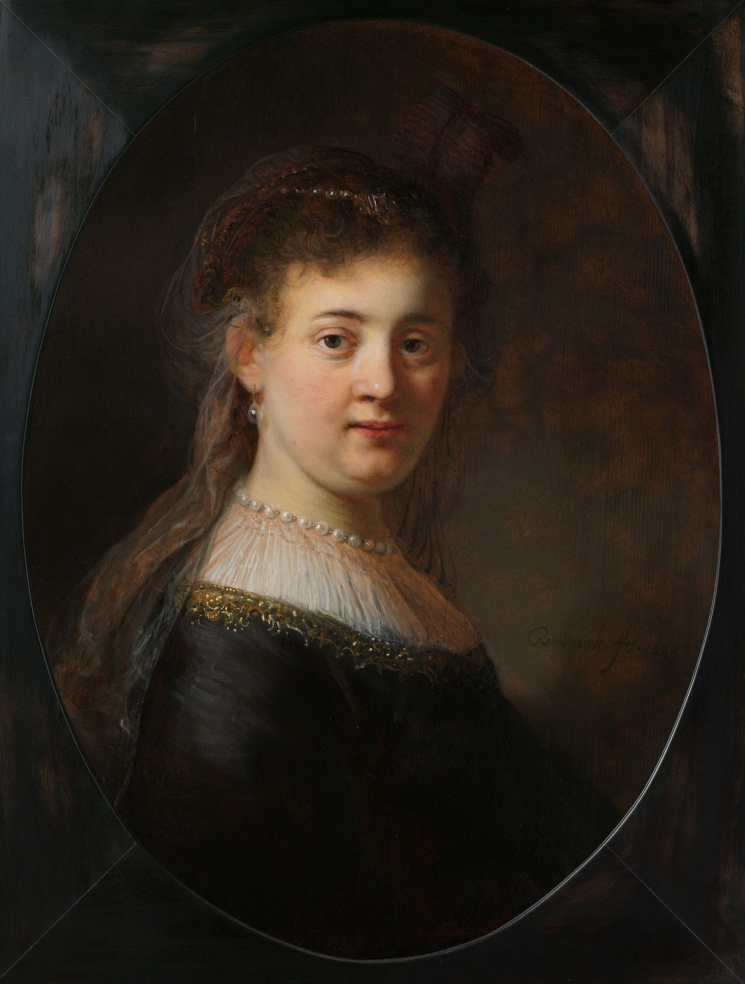 Young Woman in Fantasy Costume (1633) by Rembrandt van Rijn