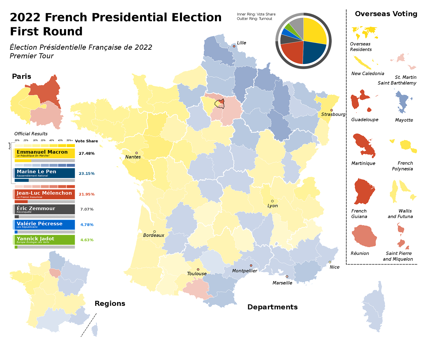 2022 French Presidential Election First Round Map.svg