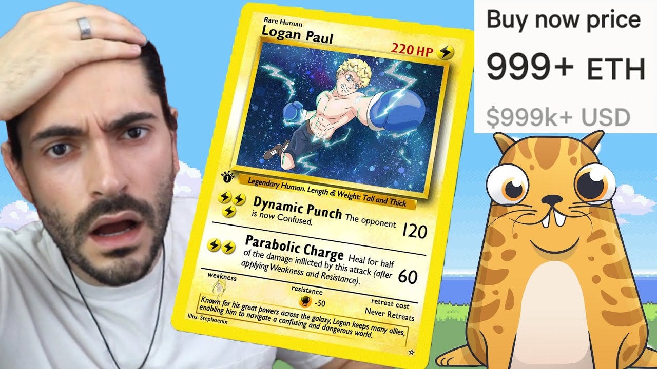Logan Paul&#39;s NFT Pokemon Card, Crypto Kitties, and Digital Art. | NFT&#39;s  Explained! - YouTube