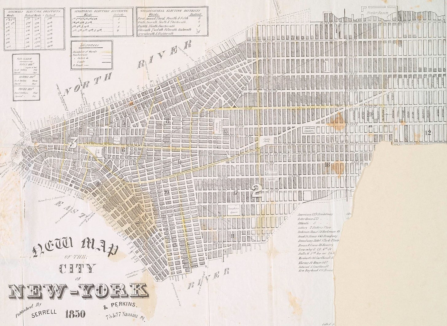 An old map of Manhattan