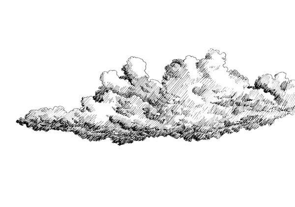 ef28e335428791.56f6bd9bc708a.jpg (600×421) | Drawing sky, Cloud drawing,  Black pen drawing