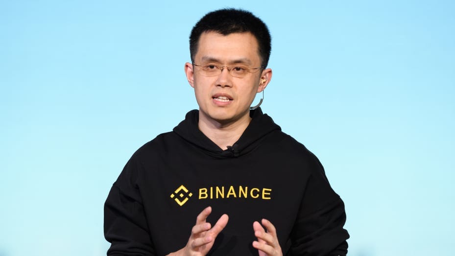 Changpeng Zhao, CEO of Binance, speaks during a TV interview in Tokyo, Japan, on Thursday, Jan. 11, 2018.