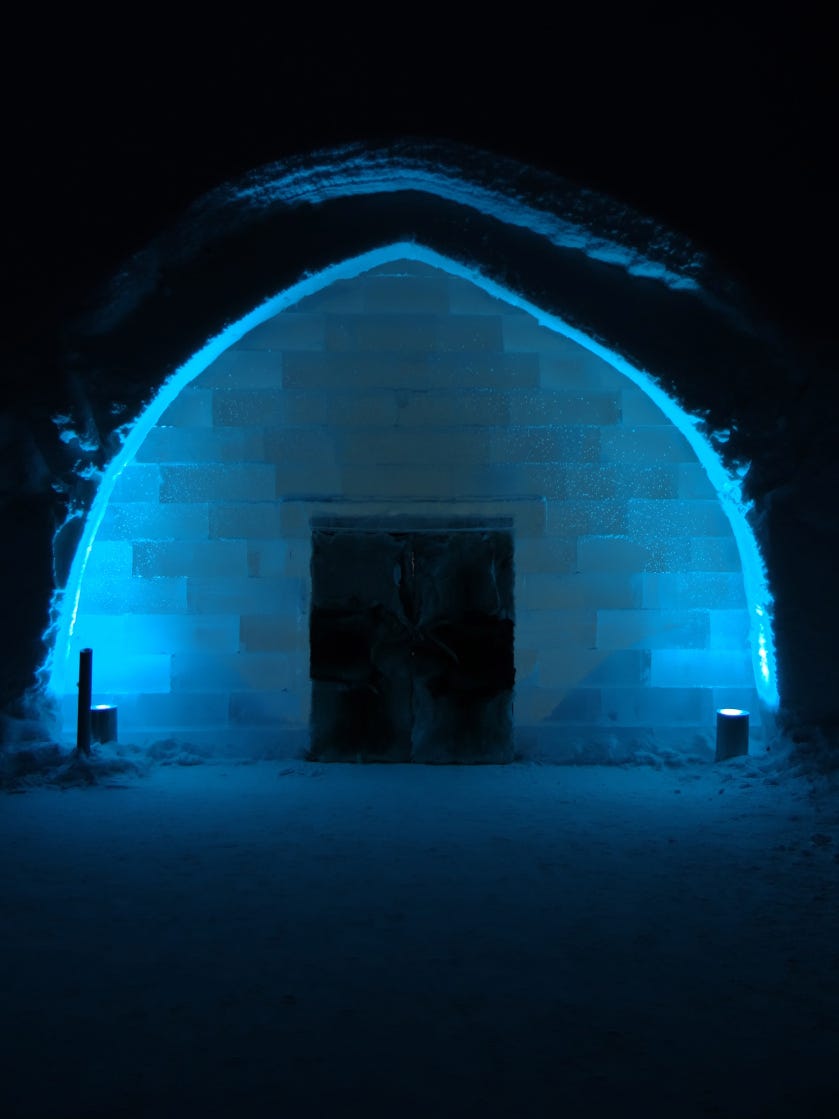 It's cold. It's blue. It's Icehotel.