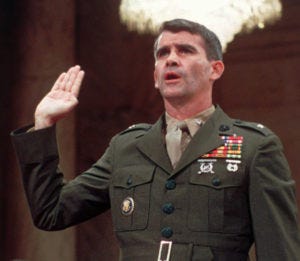 Oliver North testifies on Capitol Hill