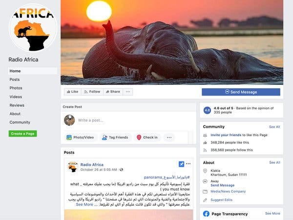 The Radio Africa Facebook page, which masqueraded as a news page in Sudan, was part of a Russian-backed influence network in central and northern Africa.