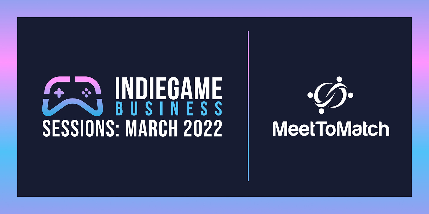 IndieGame Business Sessions March 2022 - 25% Off Banner