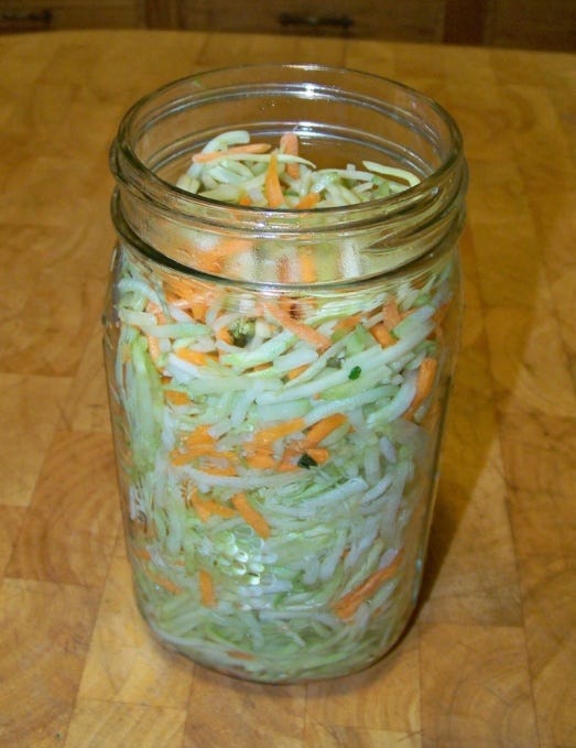 Leave One Inch Head Room for Fermented Broccoli Kraut