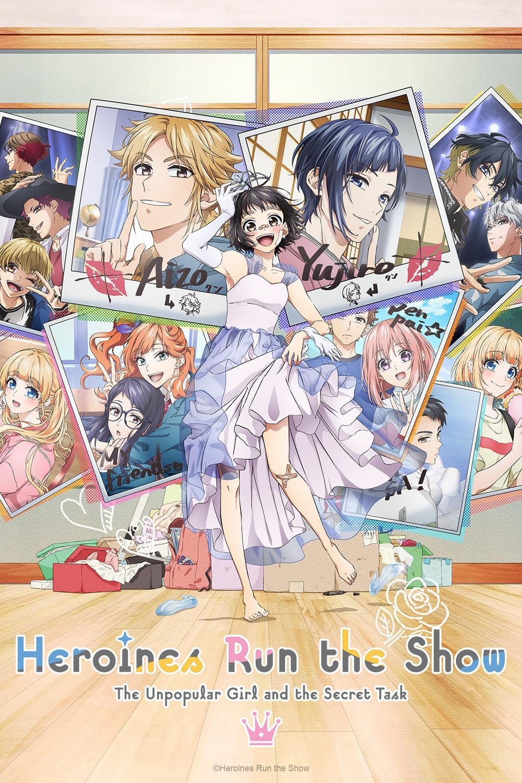 Title poster of "Heroines Run the Show" courtesy of Crunchyroll.