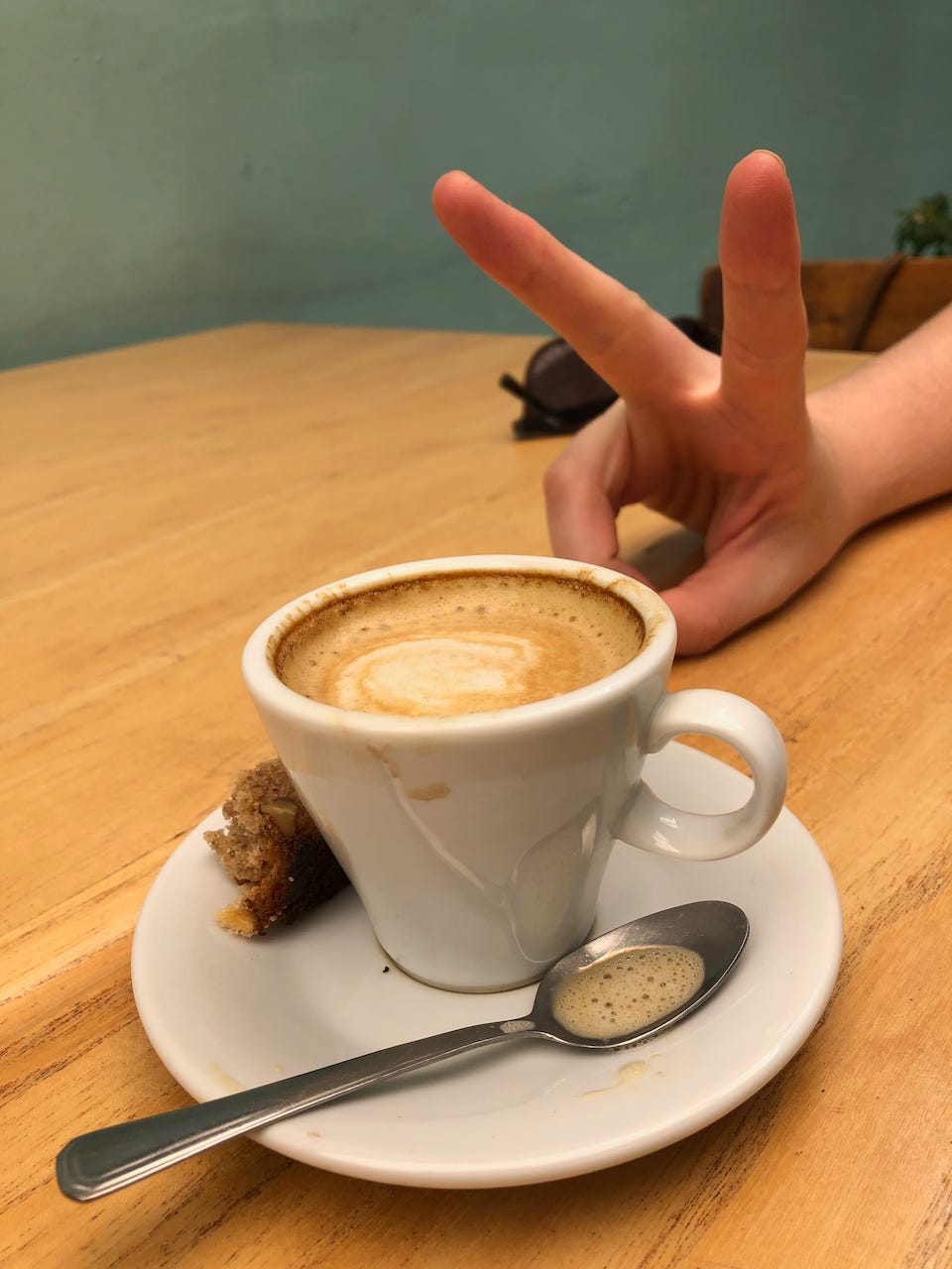 coffee drink with a peace sign