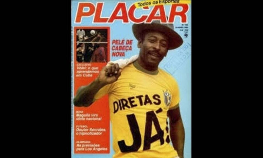 Foto de Pelé com camisa das 'Diretas Já' foi apenas um dos muitos episódios  do Rei na política - Diário do Litoral