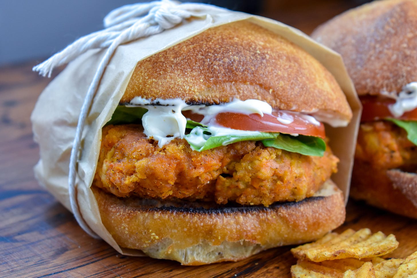 Vegan Wendy's Mock Spicy Chicken Sandwich w/ Meatfree Breaded Chicken Patty  — The Vegan Caveman