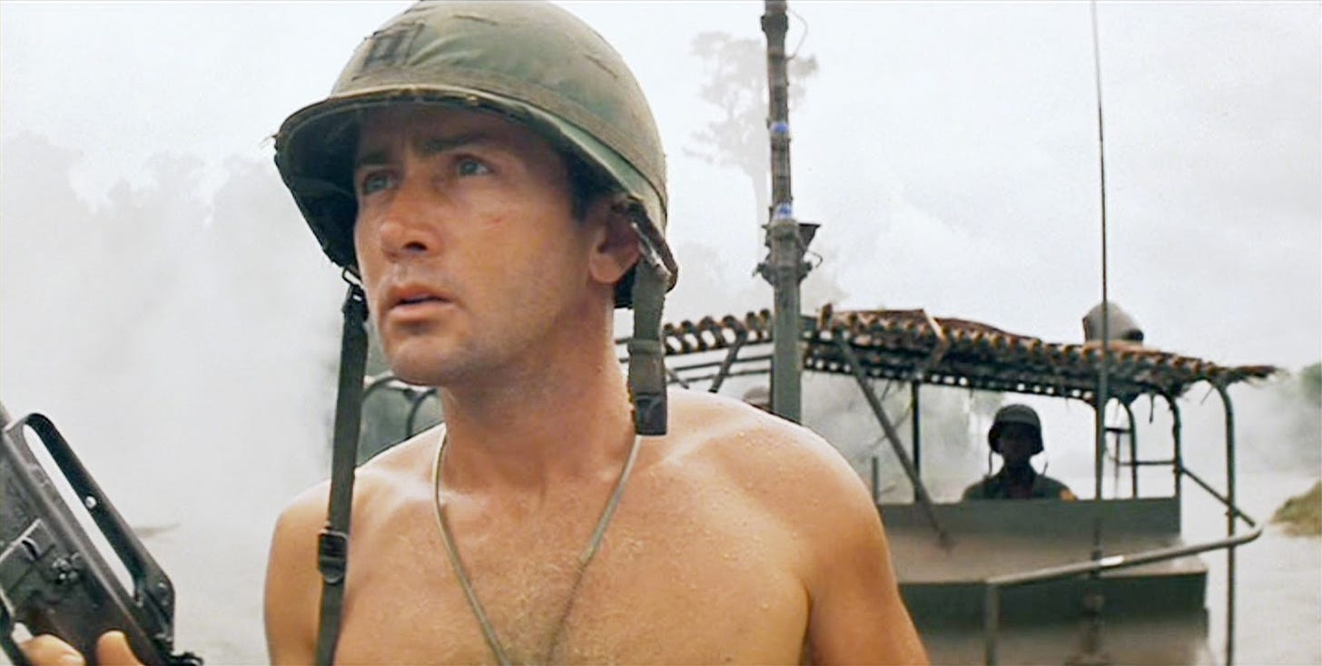 Martin Sheet on the patrol boat in Apocalypse Now