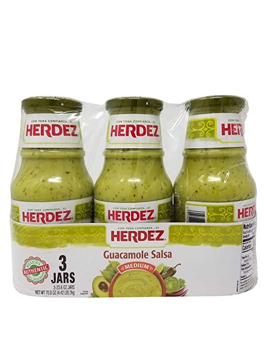 Amazon.com: Herdez Guacamole Salsa - Medium - 3 Jars Net 4.42 LB