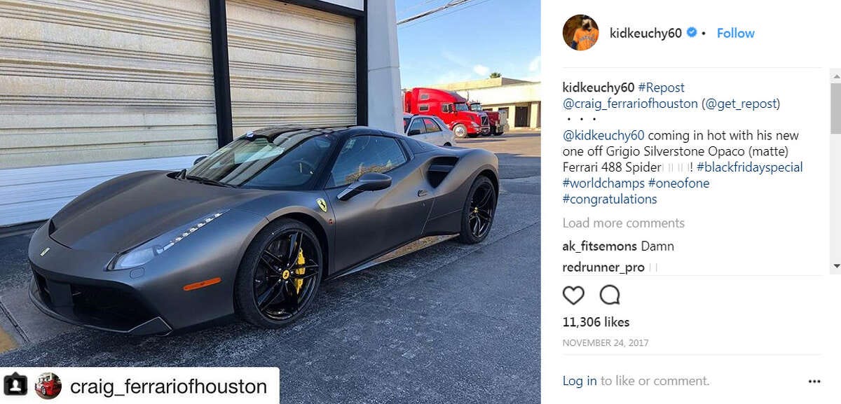 Dallas Keuchel ... Treated himself to a new Ferrari. (Instagram)