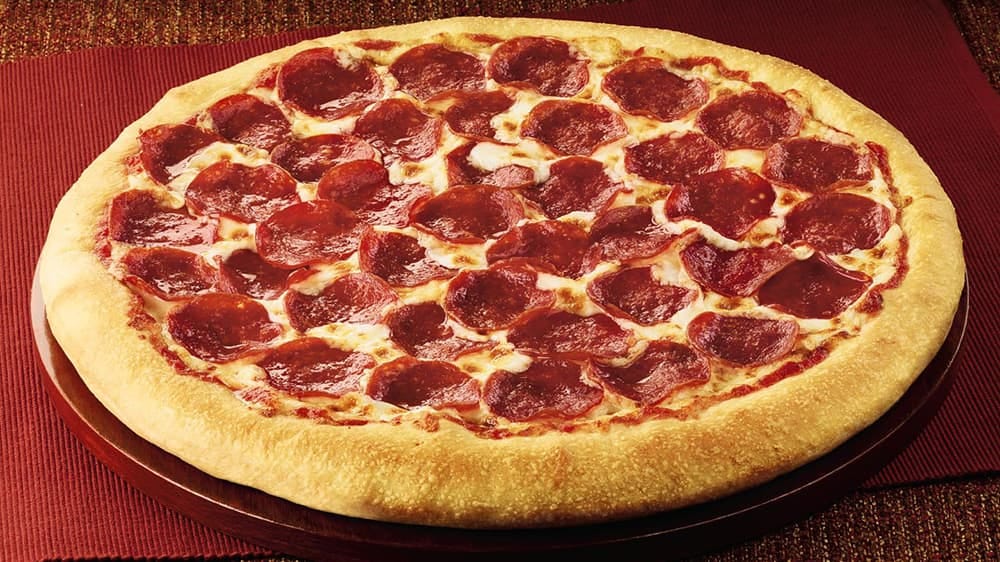 A large pepperoni pizza