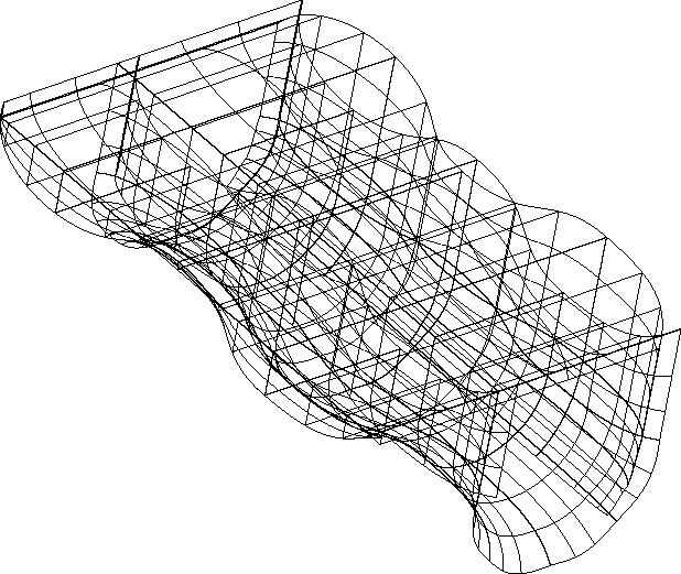 wireframe architectural extrusion of the letter S