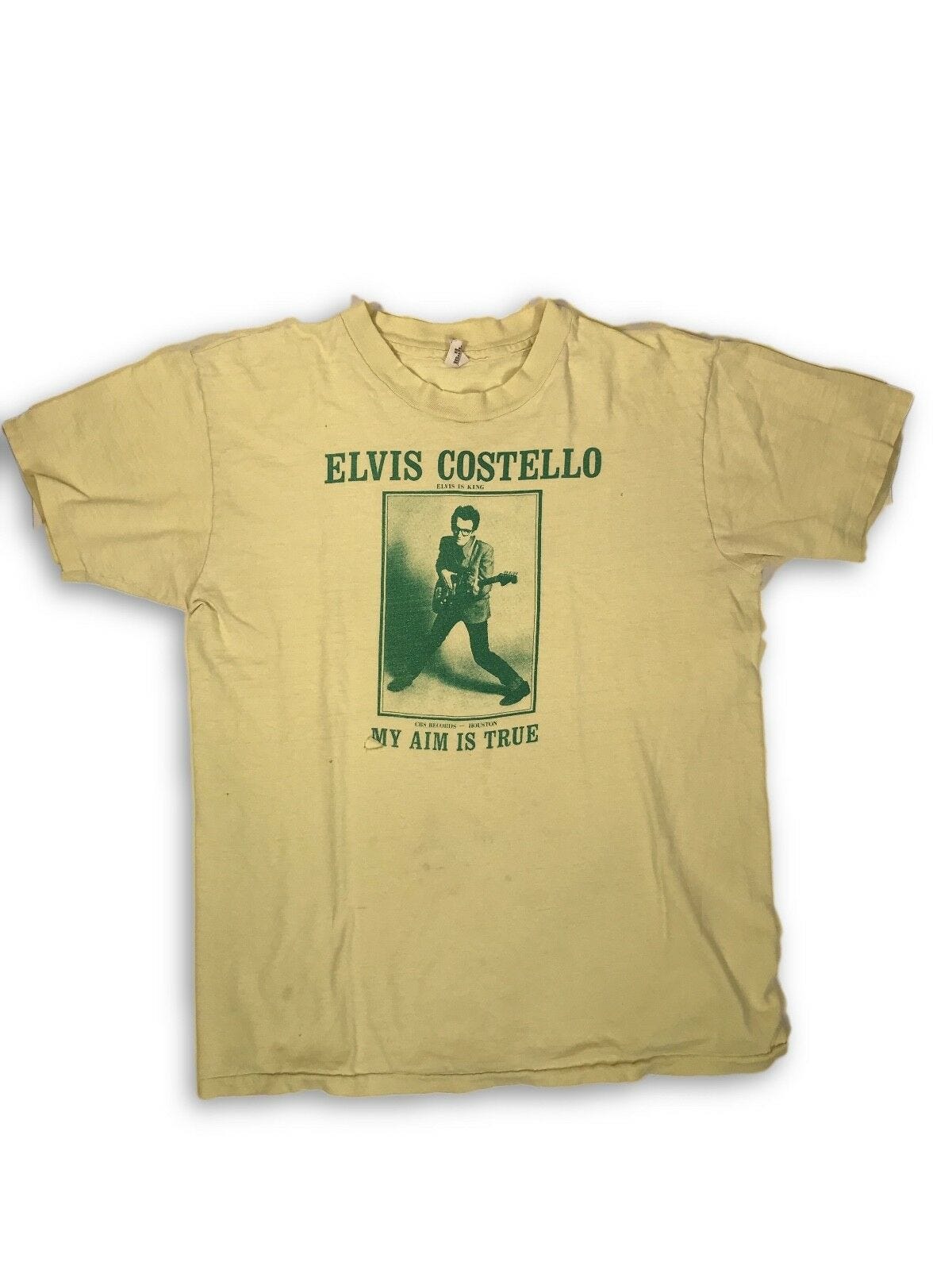 Image 1 - Vintage VTG 1977 Elvis Costello My Aim Is True Promo Tour T-Shirt 