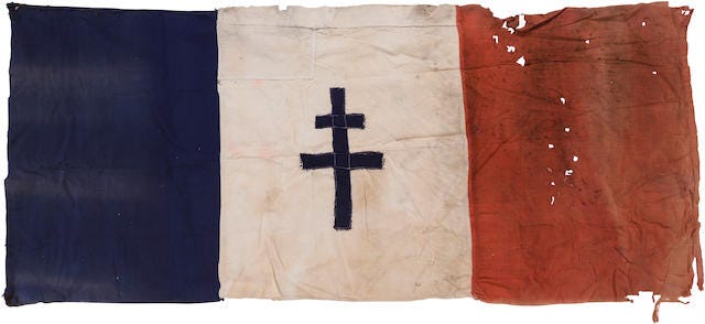 French flag with cross of Lorraine 