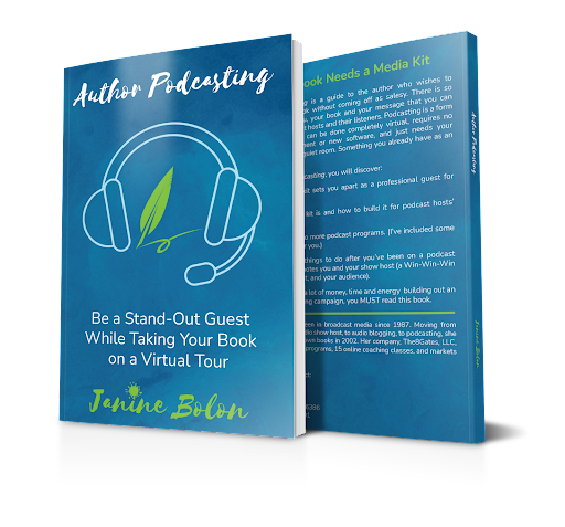 Janine Bolon is the author of Author Podcasting: Be a Stand-Out Guest While Taking Your Book on a Virtual Tour