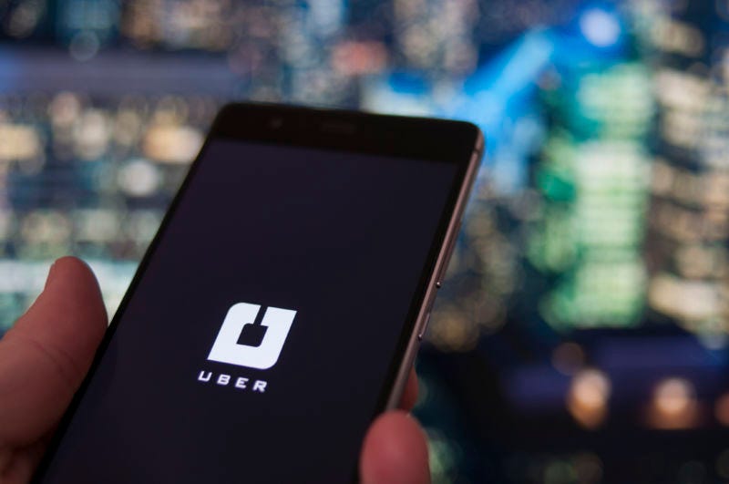 Uber app being used on a smartphone
