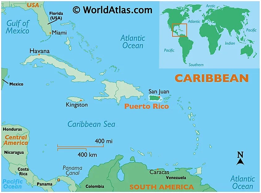 Area Map of Puerto Rico