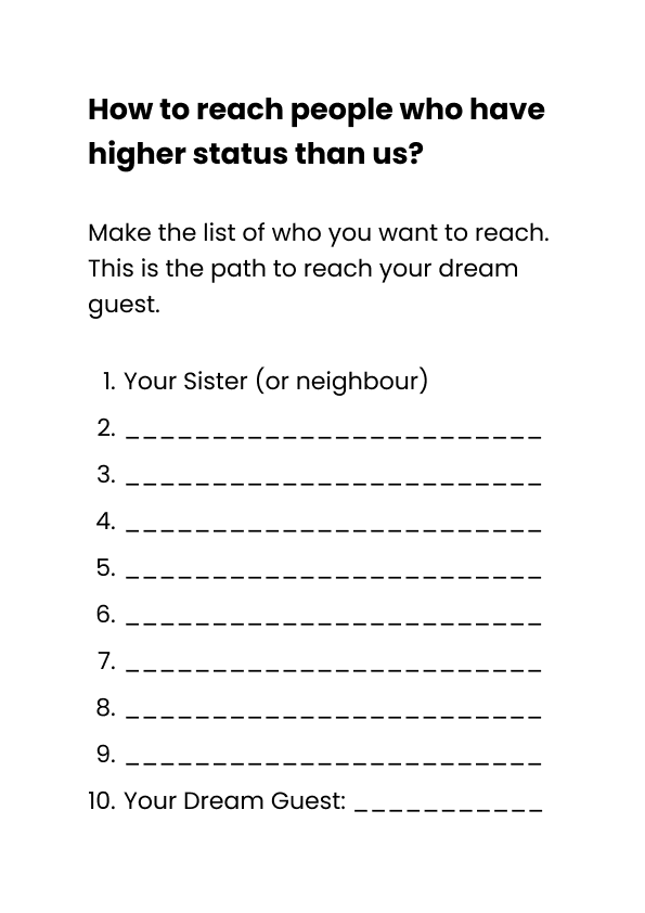 How to reach people who have higher status than you?