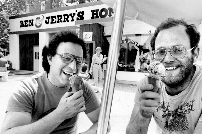 Jerry Greenfield and Ben Cohen founded their ice-cream brand in 1978 in a renovated gas station in Burlington. By 1989  sales had ballooned to more than $58mn