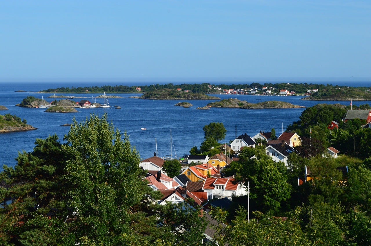 The town of Arendal in Agder, Norway