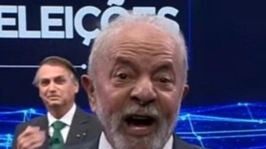 Bolsonaro e Lula no debate da "Band"