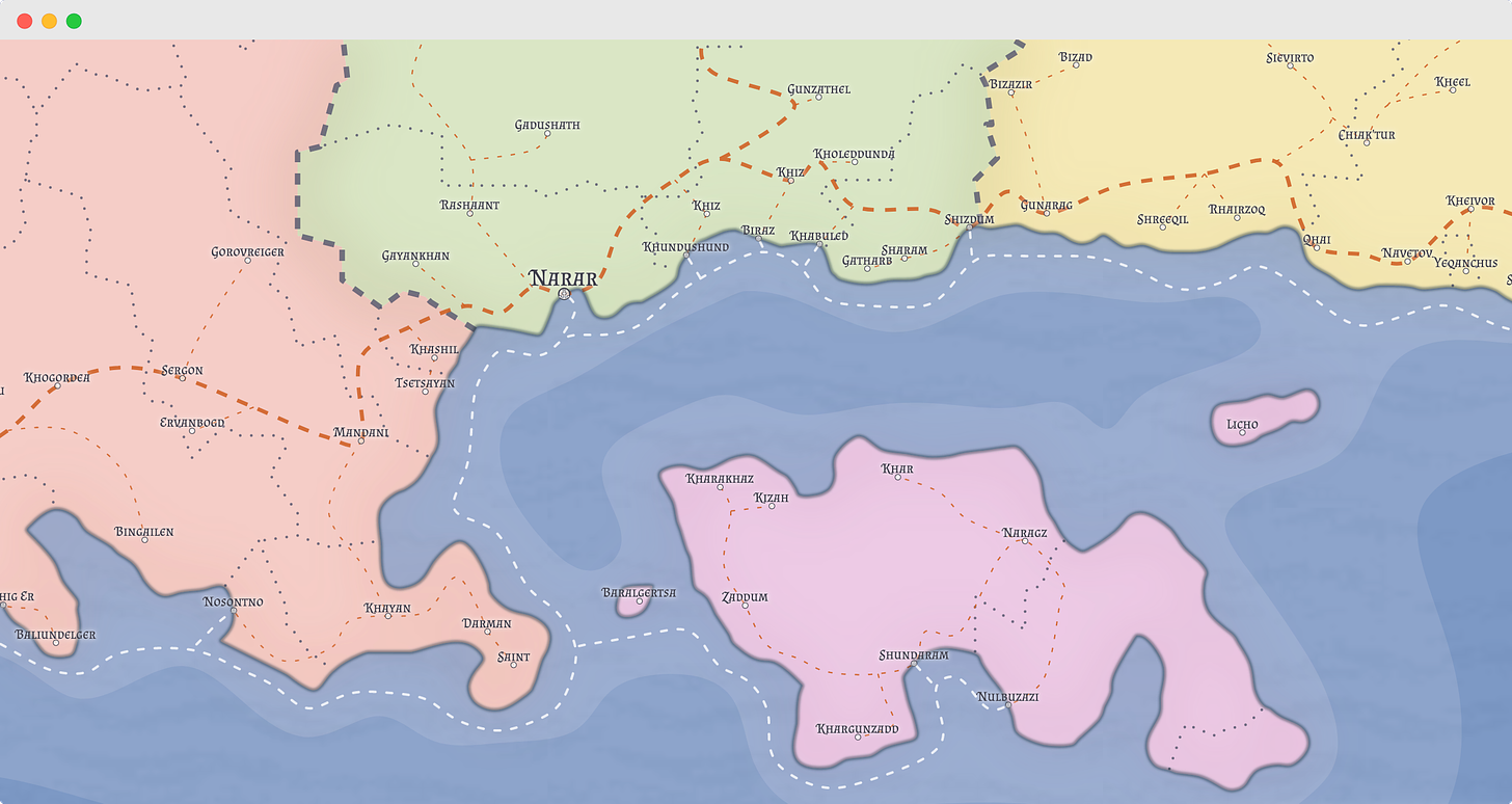 Screenshot of Fantasy Map Generator.