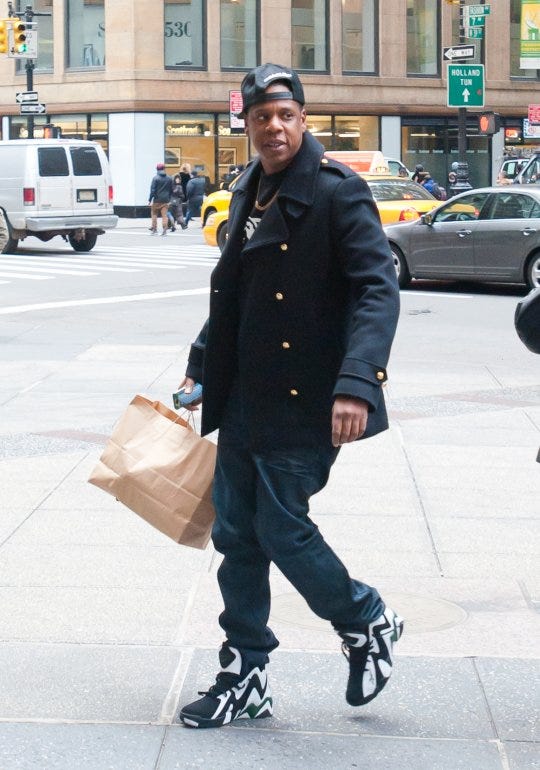 Sneaker Me Dope: Jay-Z Wearing Reebok Kamikaze II Mid OG In Manhattan |