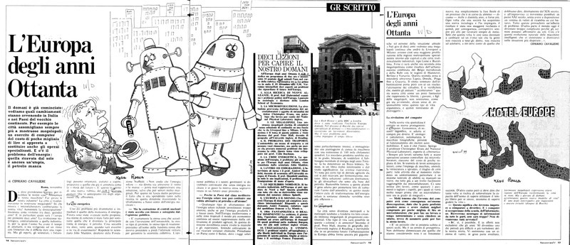 Miniature (non leggibili) delle pagine del Radiocorriere TV che contengono l'articolo L'Europa degli anni Ottanta