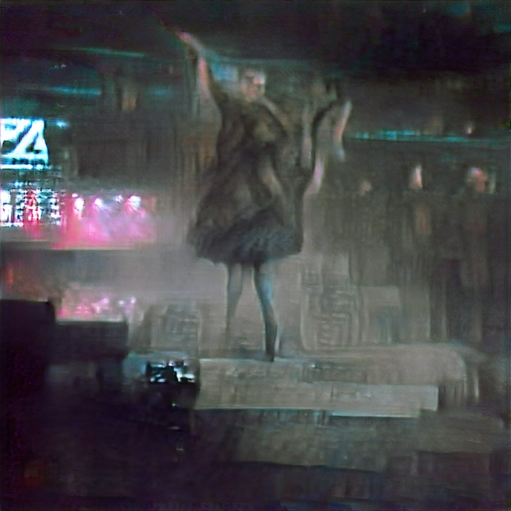 Zhora dances with her snake in Blade Runner