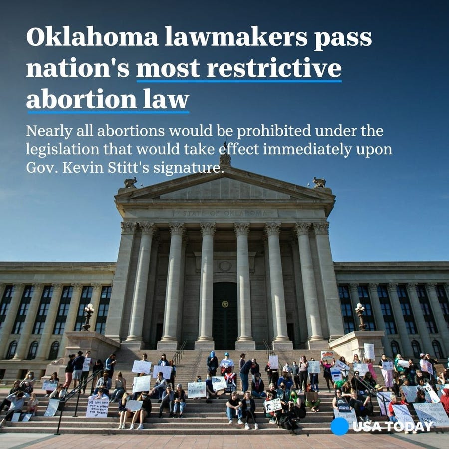 Oklahoma could implement the nation's strictest abortion ban.