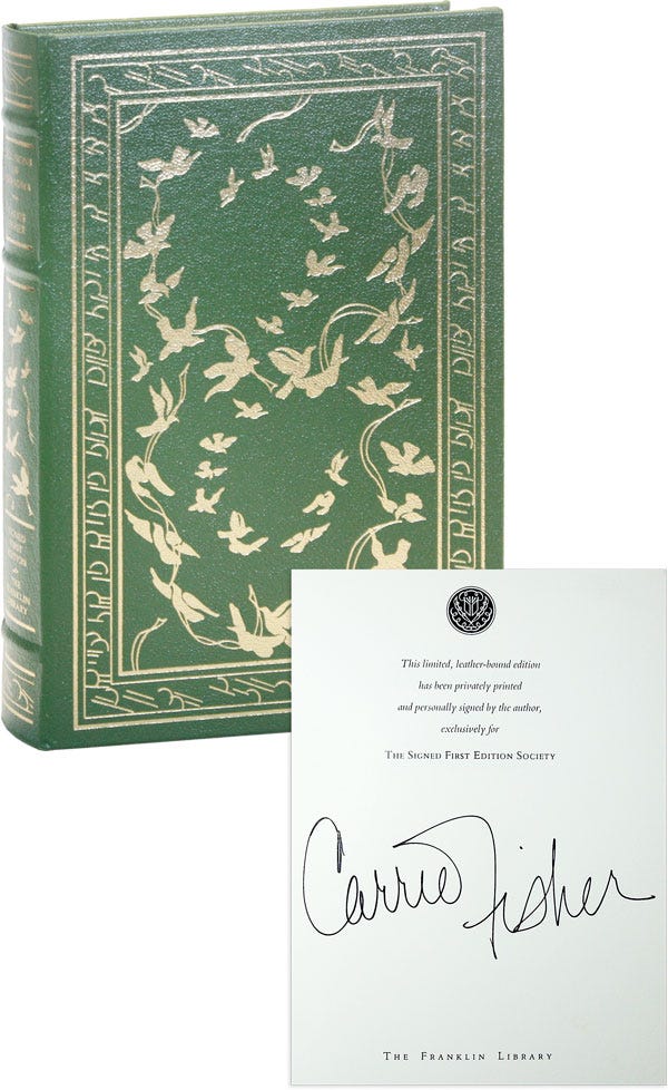Carrie Fisher-cahills Da Vovó - 1994-Primeira edição-Franklin Library  Assinado Ltd-Fine | eBay