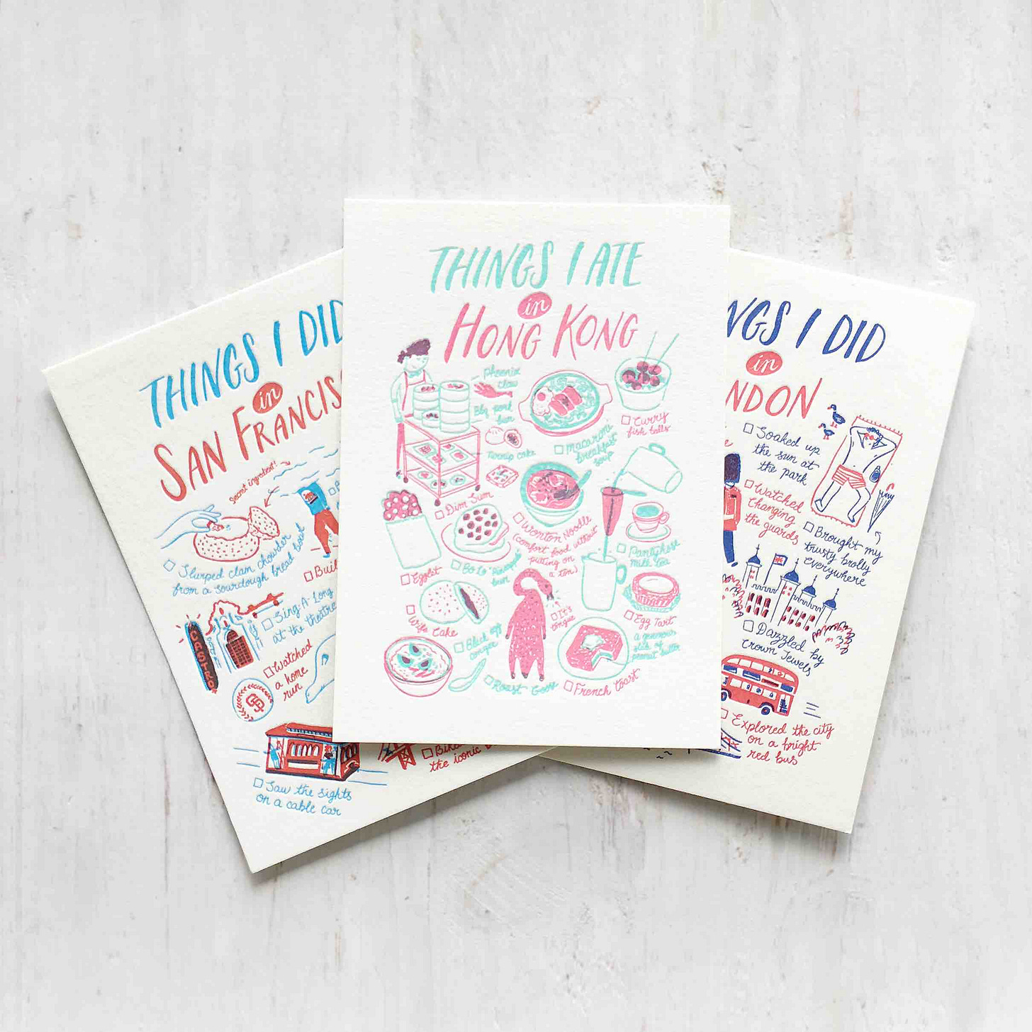 travel postcards