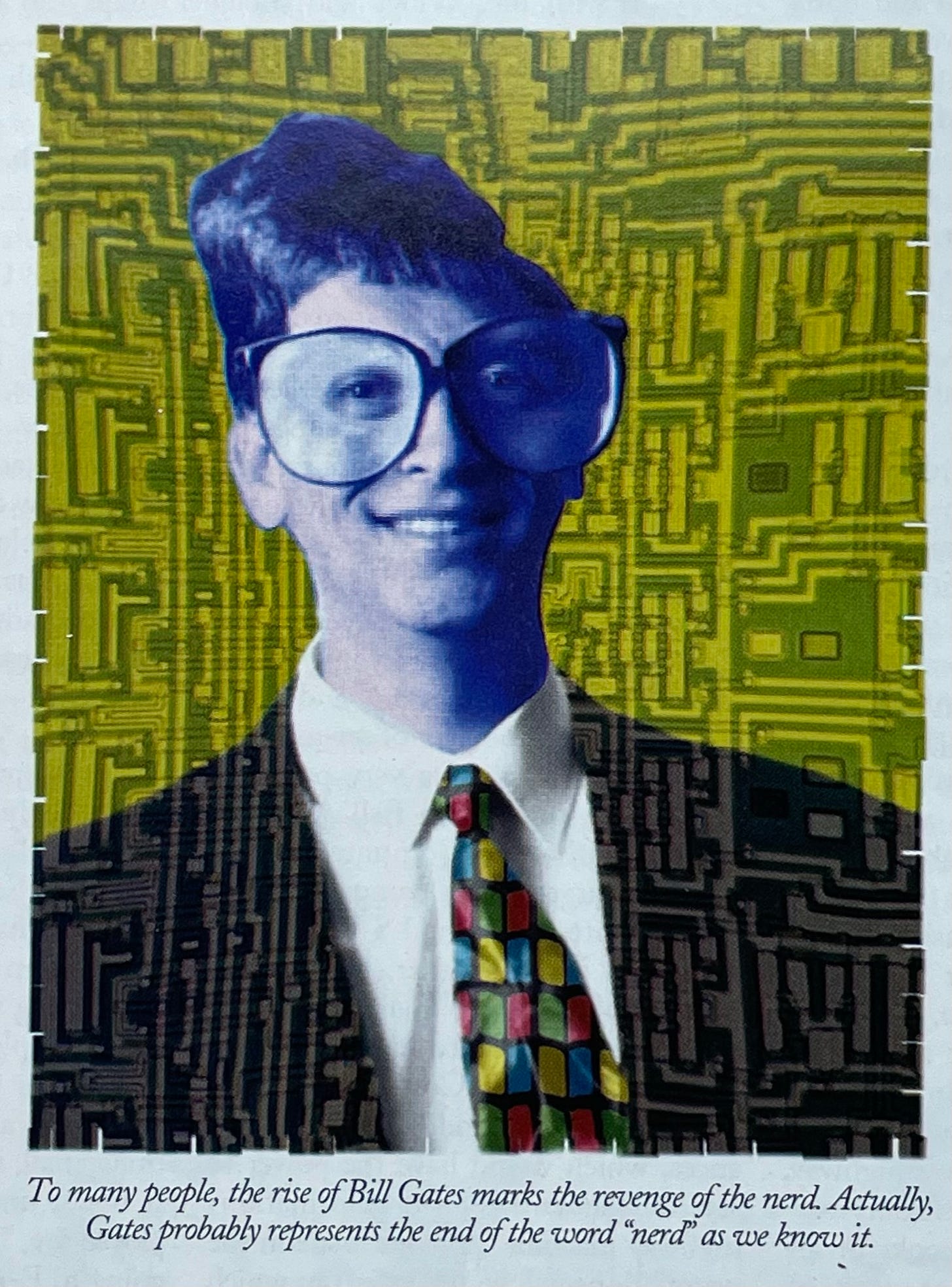 Rendering of Bill Gates from The New Yorker "Email With Bill" article. Very weird.