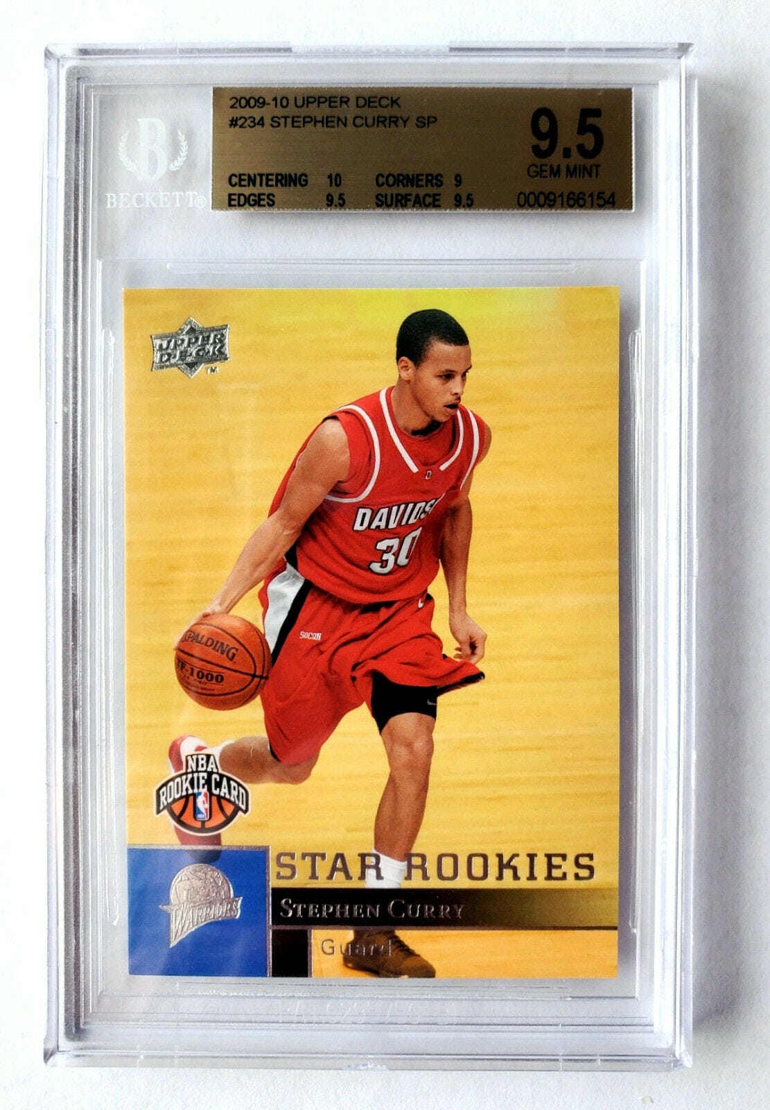 Image 1 - 2009-10-Upper-Deck-UD-Stephen-Curry-ROOKIE-CARD-234-BGS-9-5-10-CENTERING