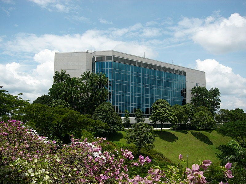 A view of the Administration Building of the Nanyang Technological University in Singapore.