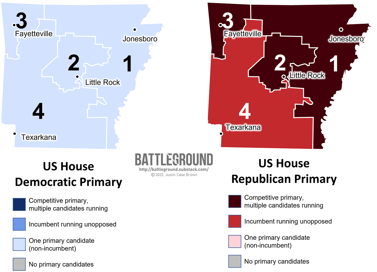 Arkansas US Hous Primary Results Map 2022