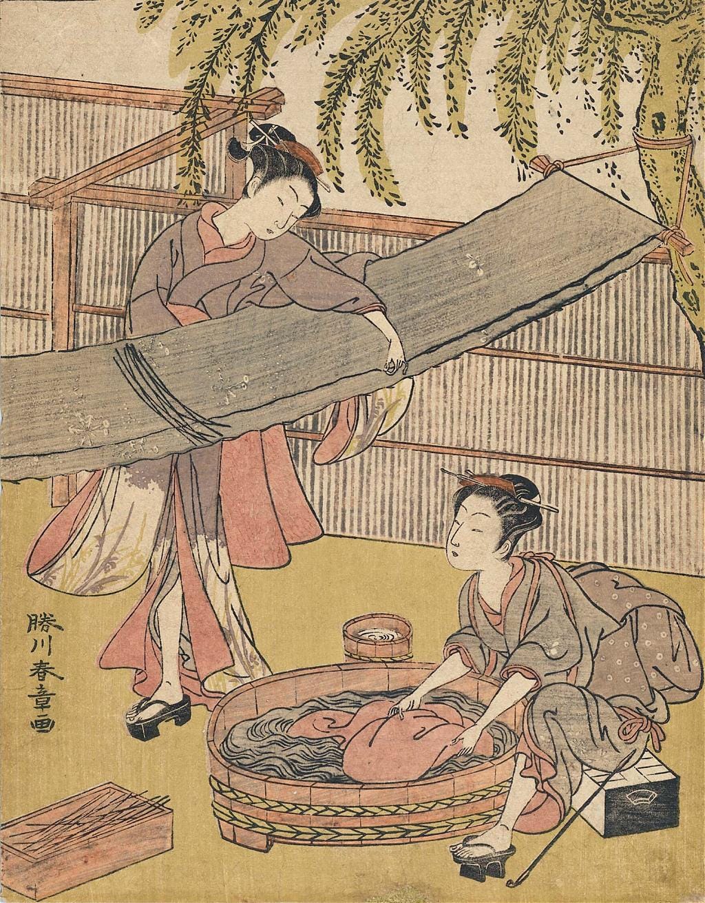 220114-0010-OS - Japanese women washing clothes, 18th century