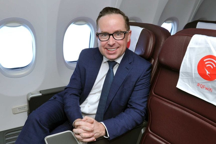 Qantas CEO Alan Joyce defends lack of social distancing on flights ...