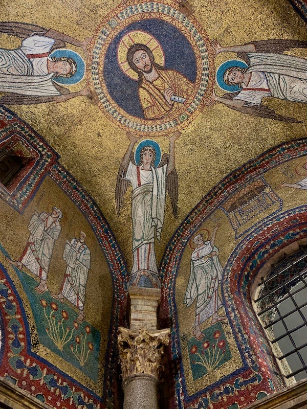 Gold mosaic ceiling in Santa Prassede Rome