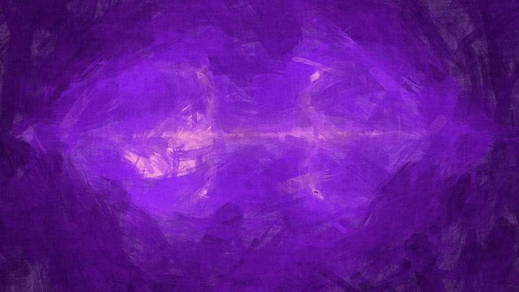 Evocative abstract painting with purples and pinks, evoking creation out of the formless void
