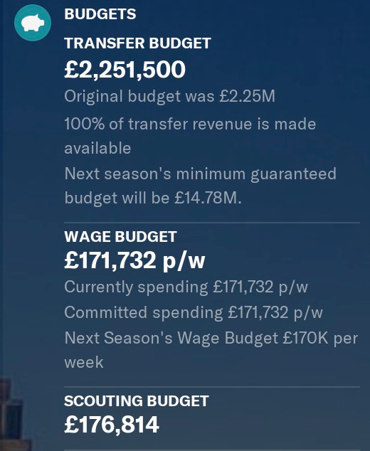 Football Manager 2021 transfer wage scouting budget