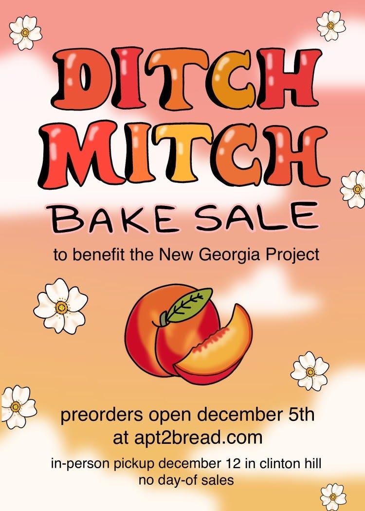 Ditch Mitch Bakesale, illustration by @dootdoodles