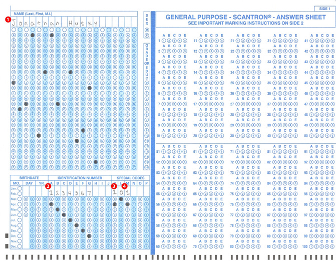 Completing and Submitting Scantron Exam Scanning Sheets