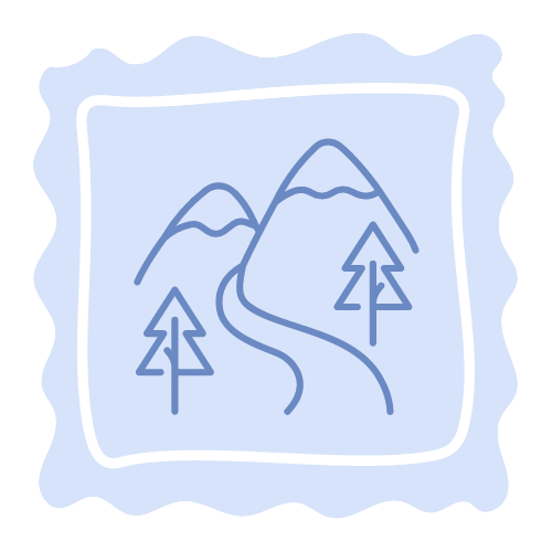 mountains stamp