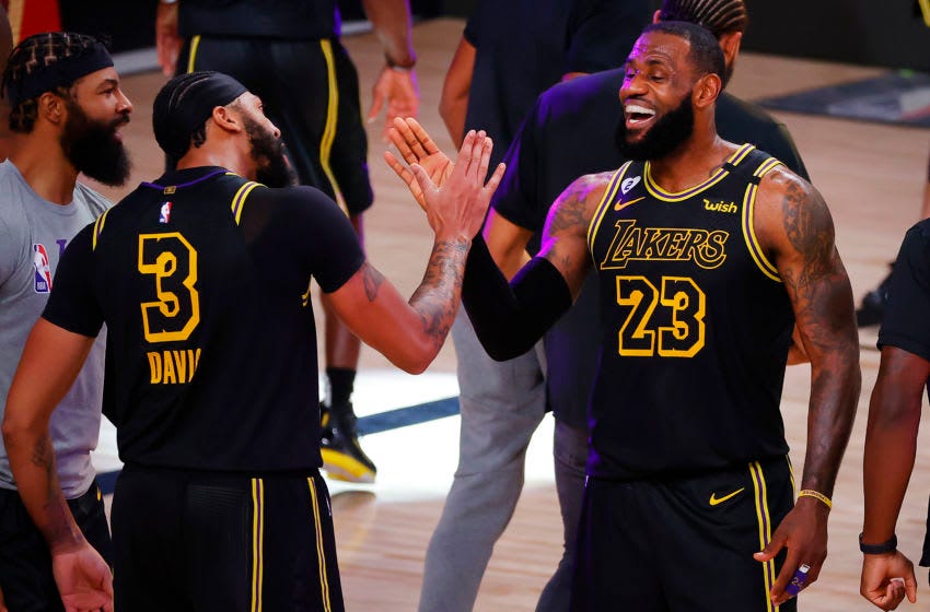Both Anthony Davis (left) and Lebron James have missed significant time for the defending NBA champions, the Los Angeles Lakers